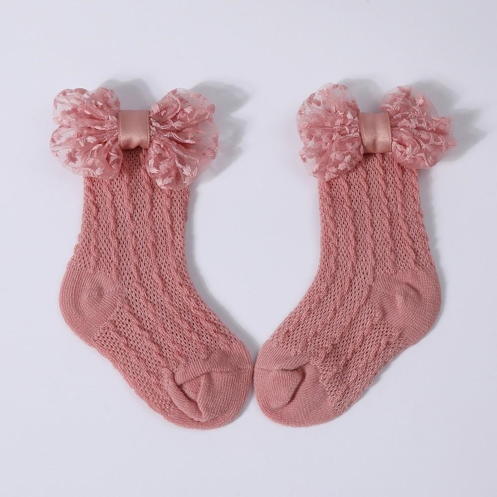 2PCS/Set Lace Bow Baby Headband Socks Solid Color Infant Hair Accessory  3-12M Newborn Baby Girl