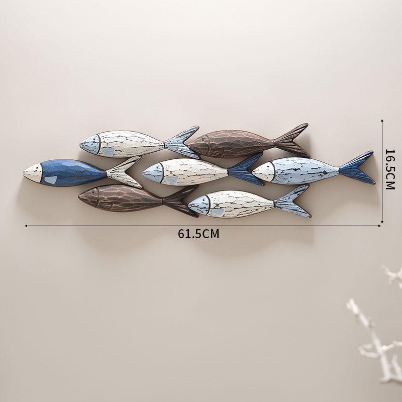 3D-Fisch-Wandanhänger im mediterranen Stil für Hotel- und Flurdekoration
