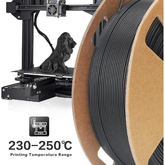 Petg Filament 1.75,Matte Black Petg Vacuum Sealed,Adhere Well 1kg Carton Spool Matte 3D Printer Filament,Dimensional Accuracy 1.75mm ±0.02mm,Print