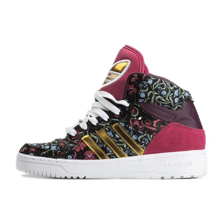 Adidas Originals Metro Attitude Coverage Slip Resistant Mid top Skateboard Shoes Women's Black Red Patchwork B35344