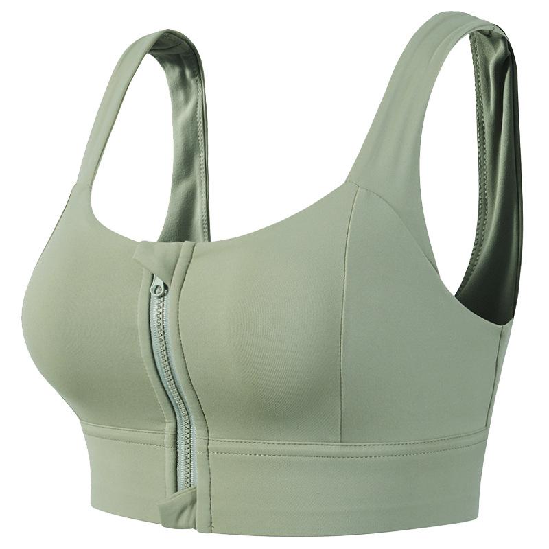 High Support Front Zipper Shockproof Yoga Bra for Running