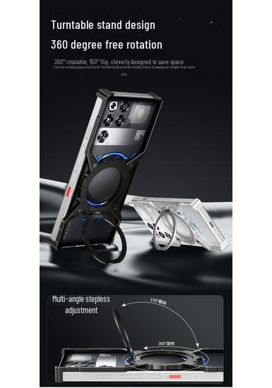 Red Magic 11 Pro+ Metal X-Shape Case with Magnetic Luminous Gear Rotating Stand