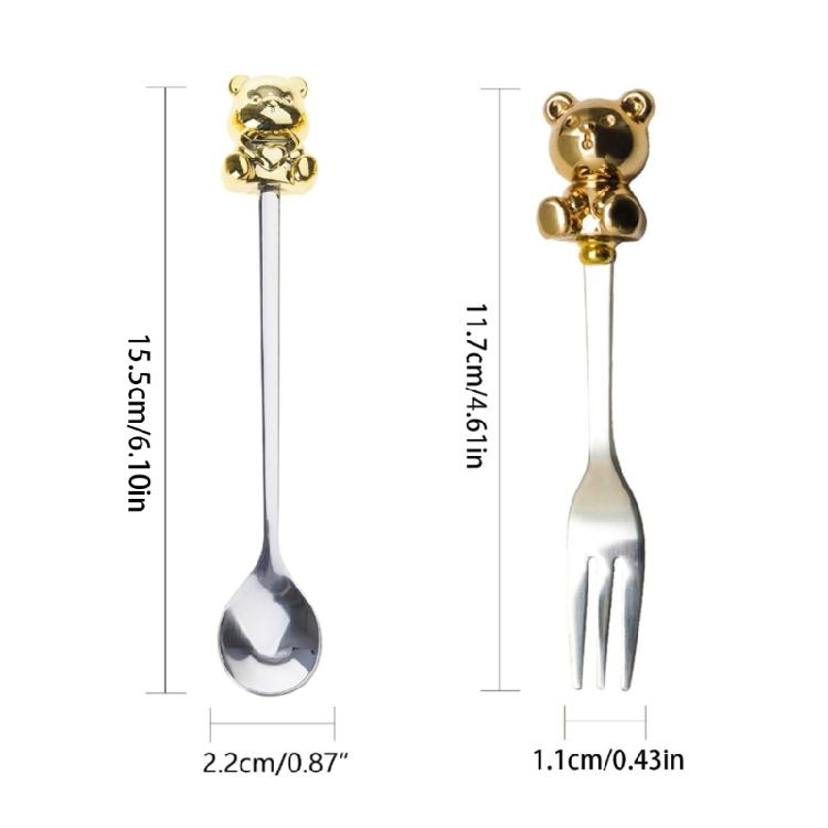 6 PCS Dessert Spoons/Forks Stainless Steel Material Gift for Housewarming Friend