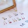2024 S925 Sterling Silver Zircon Stud Earrings for Women - Elegant Niche Design, Perfect for Ear Cartilage Piercing