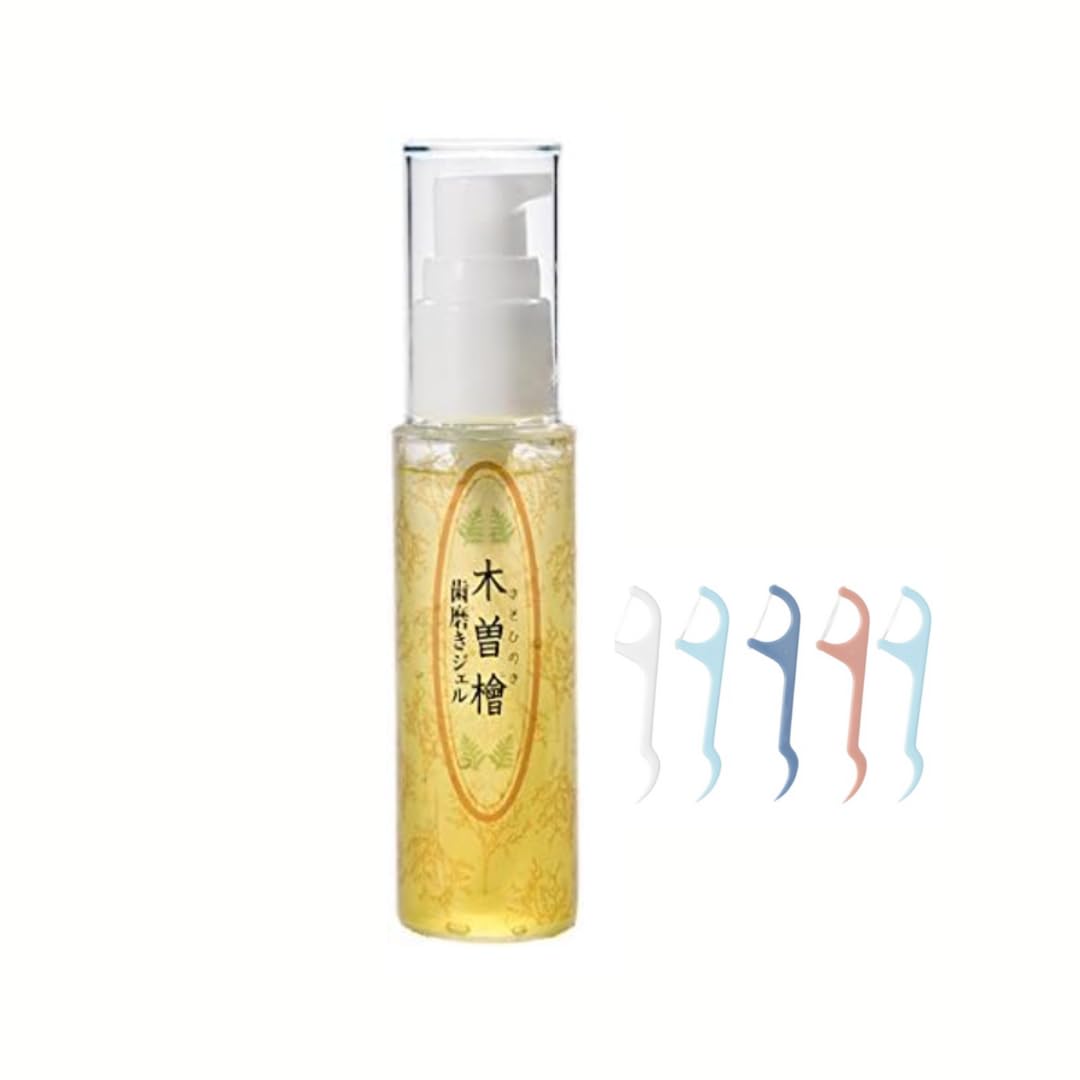 

[Genuine] Kiso Hinoki Toothpaste Gel with 5 floss picks, 99.9% germ-killing, naturally derived, low irritation, safe for babies and pregnant women,