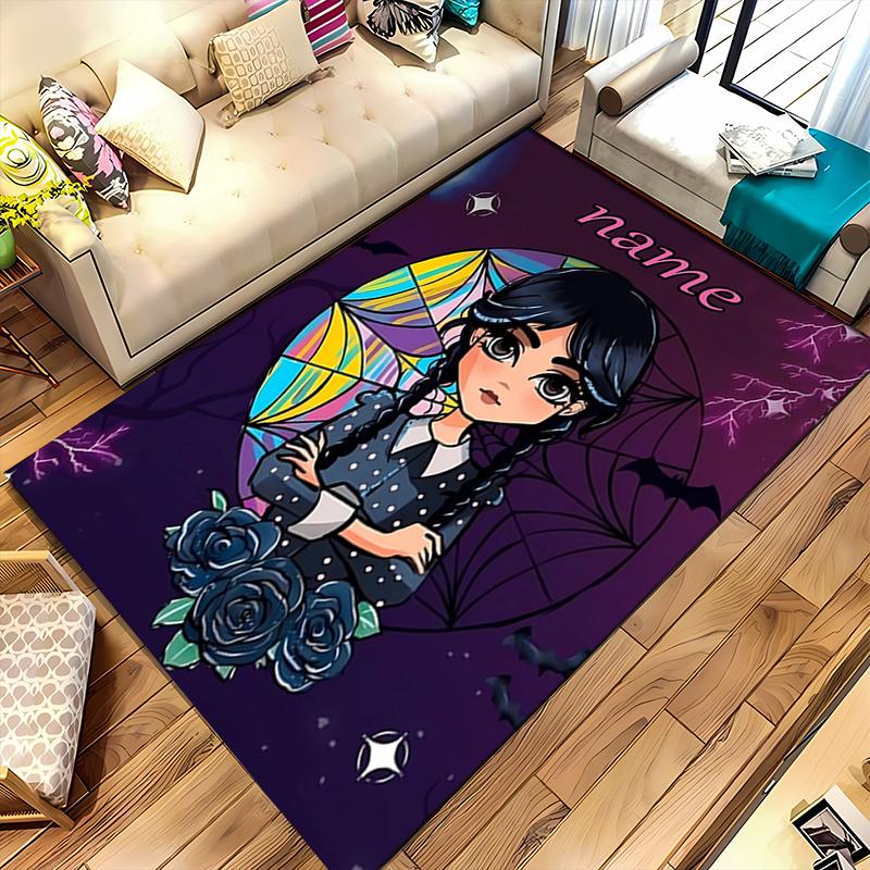 Custom personalization Wednesday Addams Area Rug - Perfect For Kitchen, Bathroom,Laundry Room Decor Large Size Available,Gift All Seasons