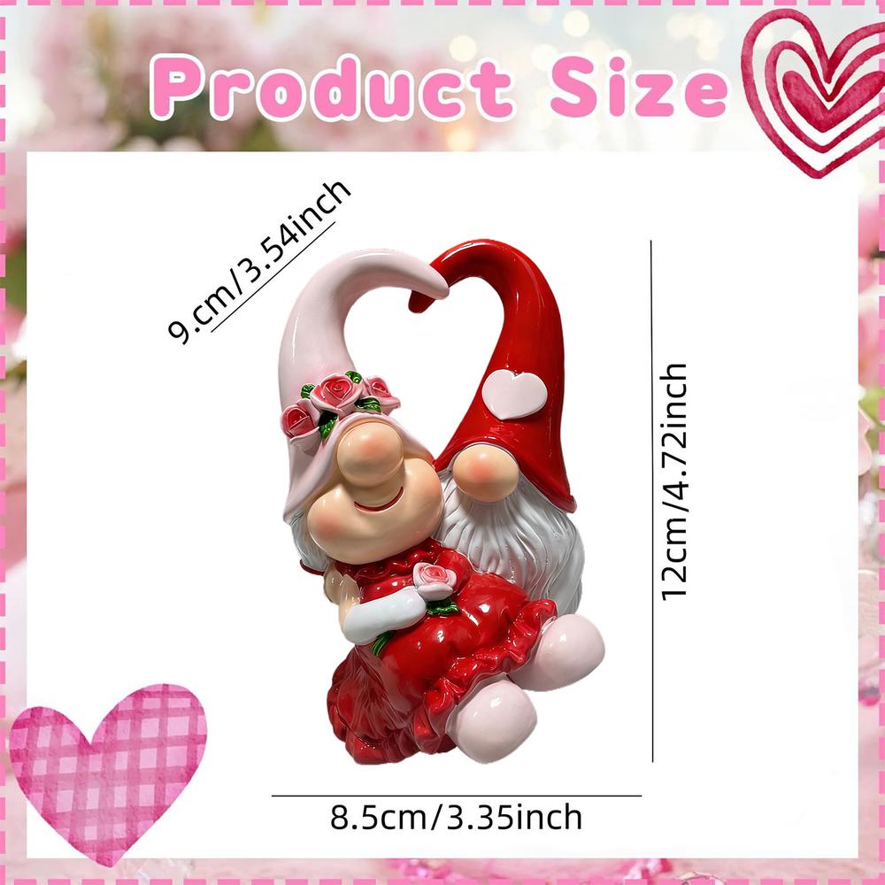 

Gnome Figurine Resin Collectible Resin Dwarf Sculpture Valentine s Gnomes Decoration for Living Room Bedroom Shelf Table Study красный