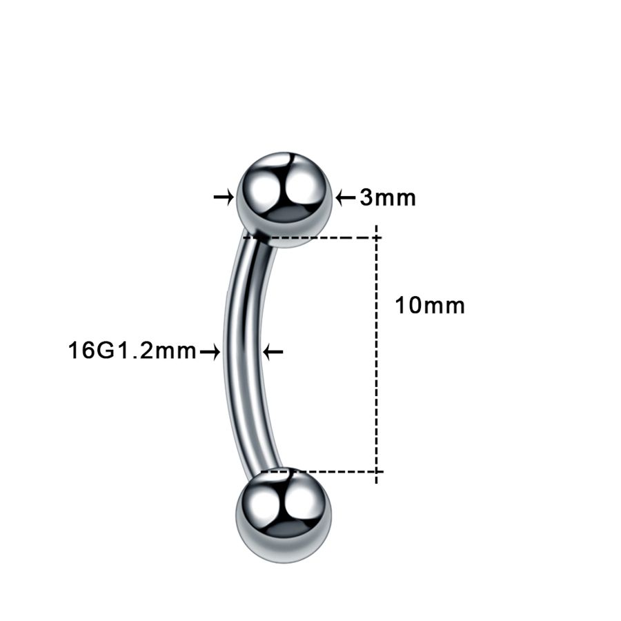 1 Stück G23 Titan Augenbrauen Bananen Piercing Ring Gebogener Barbell Lippenring Snug Daith Helix Rook Ohrring Knorpel Tragus Schmuck 16G