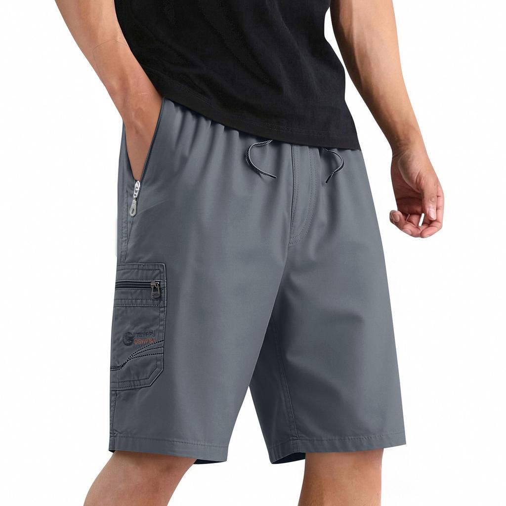 Pantaloncini Cargo Estivi Leggeri da Uomo Multi Tasche Casual da Lavoro Coulisse Vita Elastica Pantaloncini Sportivi da Esterno