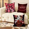 Cushion Cover Silky Short Plush Home Sofa Cushion Cover - Invisible Zipper Home Decoration Hazbin Hotle-S Anime