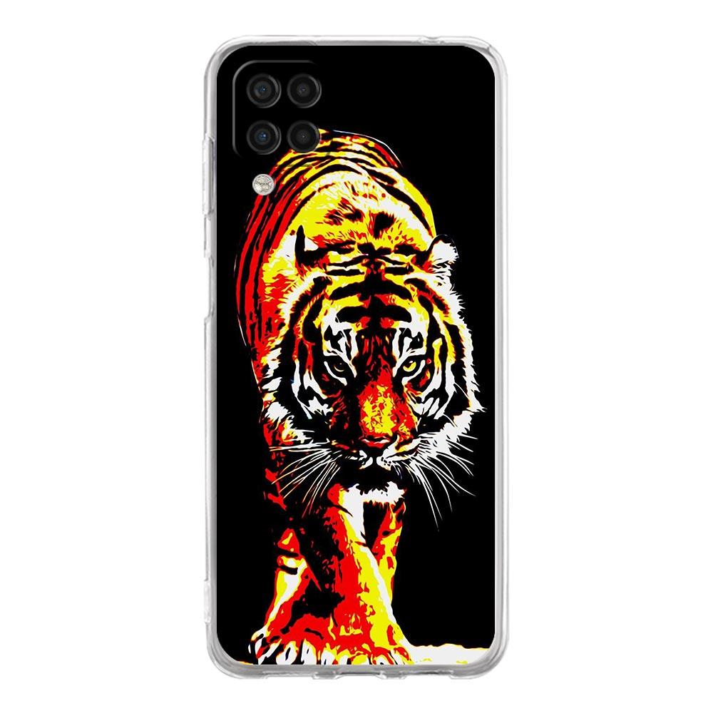 Neonový tygří leopardí kryt na telefon pro Samsung Galaxy A51 A71 A21S A12 A11 A31 A41 A03S A13 A33 A73 A53 A52 A32 5G A23 Průhledný kryt