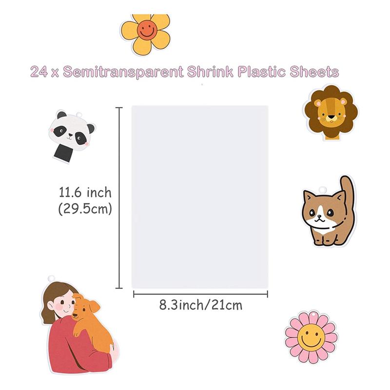 M-Modern-Printable Shrink Dink Sheets,Semi-Transparent Shrinky Films Papers For Inkjet Printer,Printable Shrinky Plastic