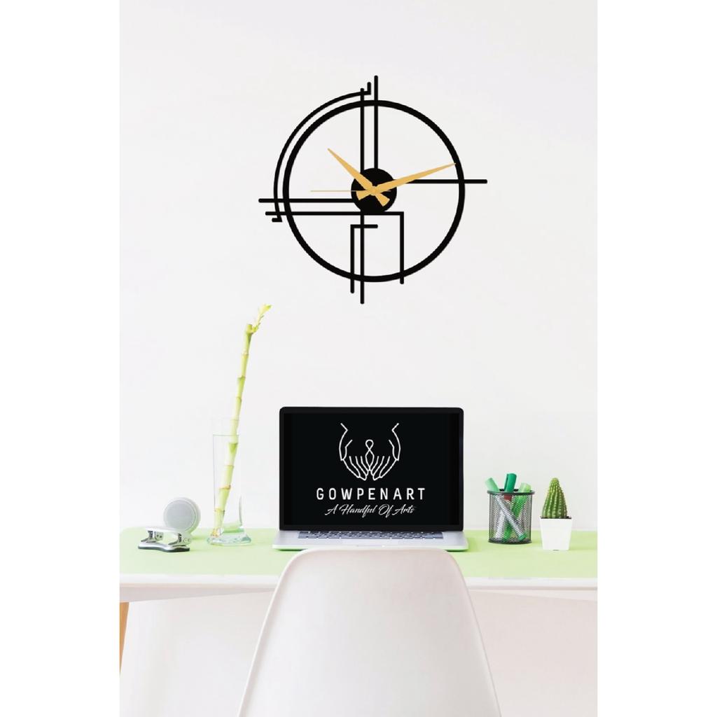 Querencia Metal Black Wall Clock 1.5 Mm Thickness 60x60 Cm