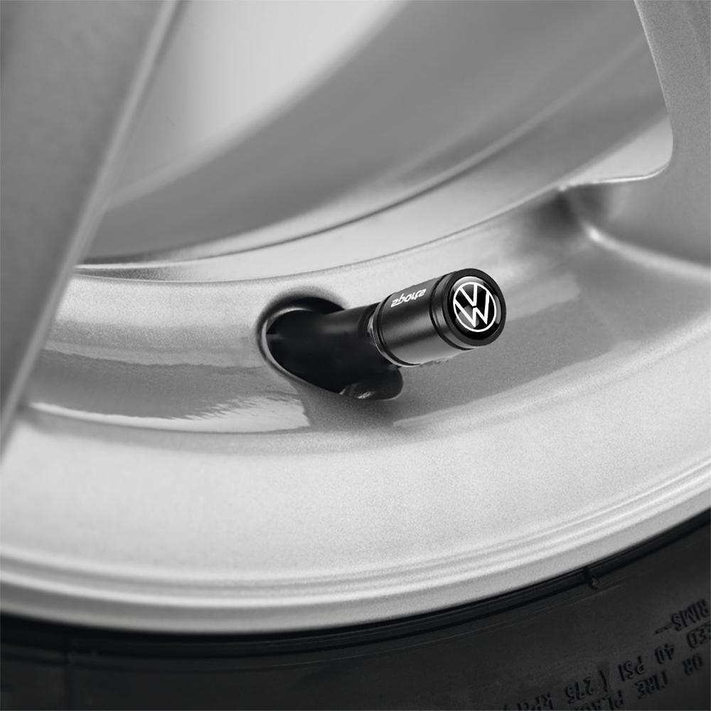 For Volkswagen 3D Metal Car Wheel Tire Valve Caps Stem Cover Accessories For Volkswagen VW Rline Golf 4 5 6 7 Tiguan Passat B5 B6 B7 CC MK5 MK6