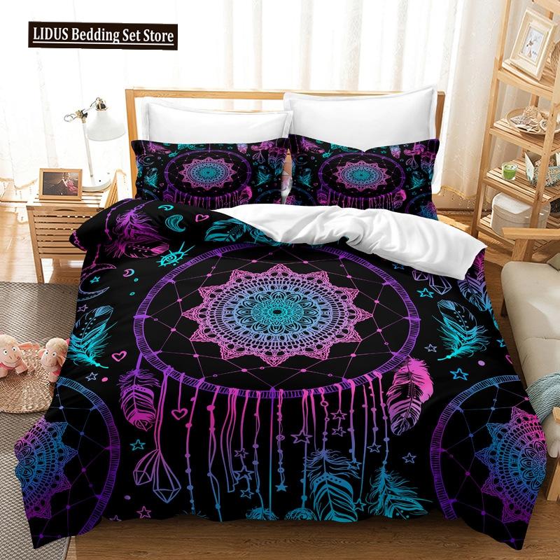 Traumfänger Bettbezug Set King Queen Größe Tribal Exotisch Floral Böhmischer Stil Polyester Bettwäsche Set Für Kinder Mädchen Junge Jugendliche