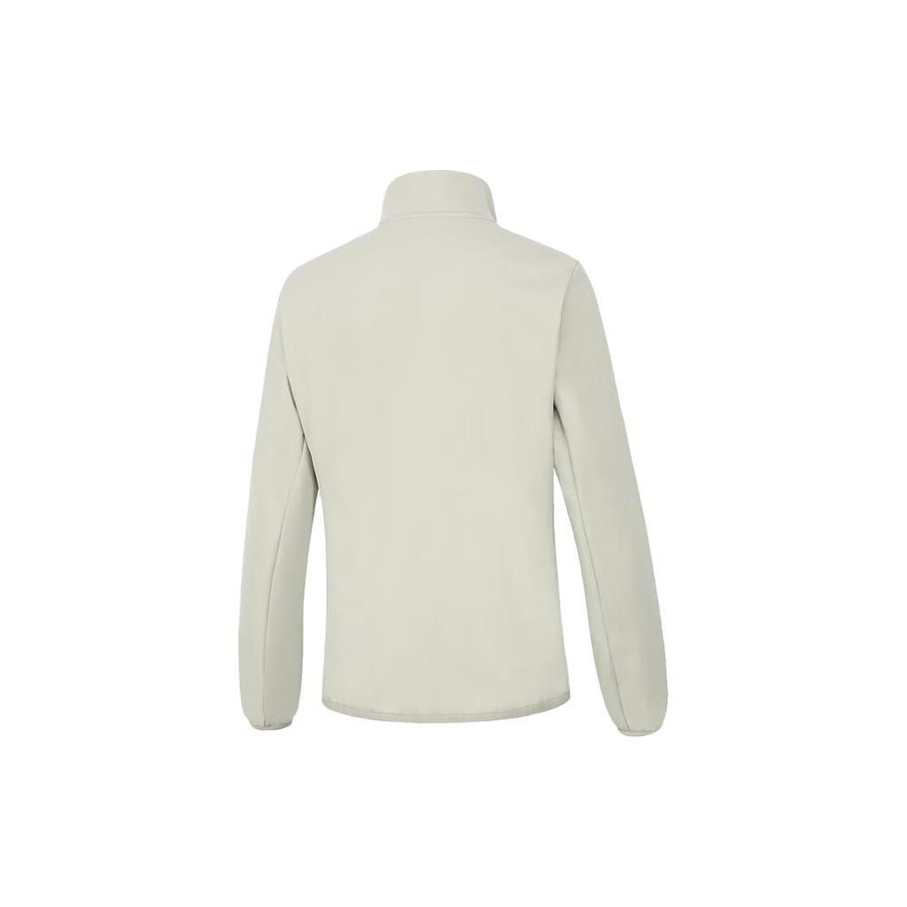 Lining Fitness Series Solid Color Stand Collar Warm Sports Jacket Women Jacket Camel-Gray AFDT802-2