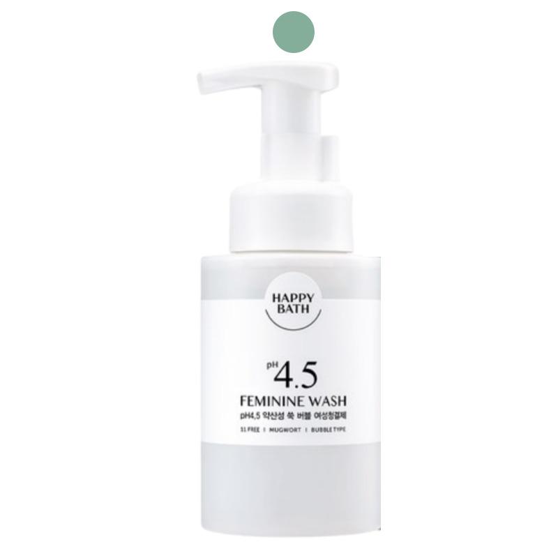 Happy Bath pH 4.5 Mild Feminine Wash Bubble Cleanser 300mL – Mugwort / Rose Mugwort Bubble Wash 300 mL