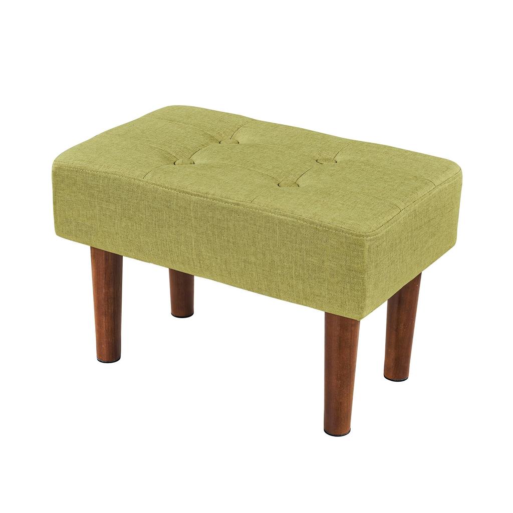 VECELO Ottoman 50cm x 28cm x Seiza Low Shoe Green Footrest, 33cm, Stool, Footrest, Chair, Footstool, Cotton-Linen Material, Compact, Chair, Sofa,