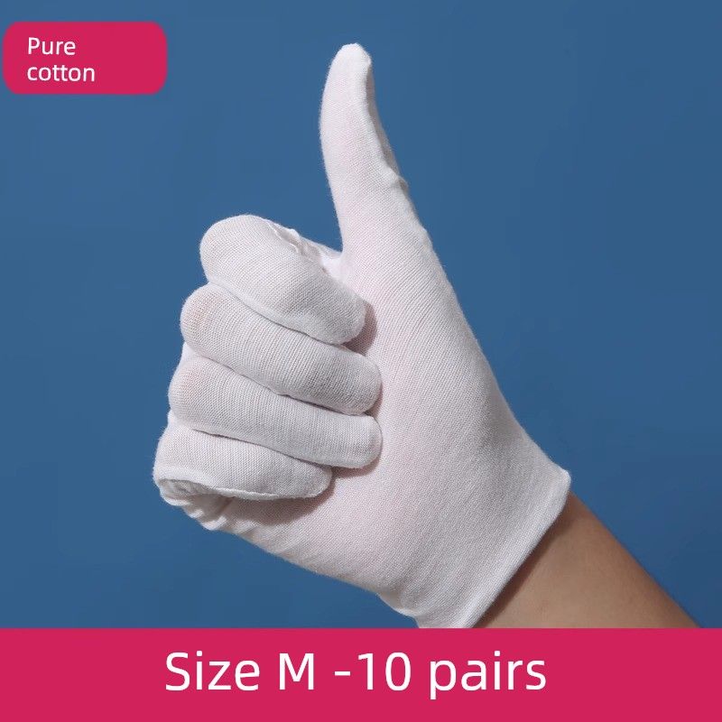 

Белые перчатки Чистый хлопок Этикет Тонкие Ремесла Тарелка Бисер Ткань для работы Мужские и женские Рабочие Защита труда Износостойкие Летние Трикотажные Длинные Medium M [10 pairs]]