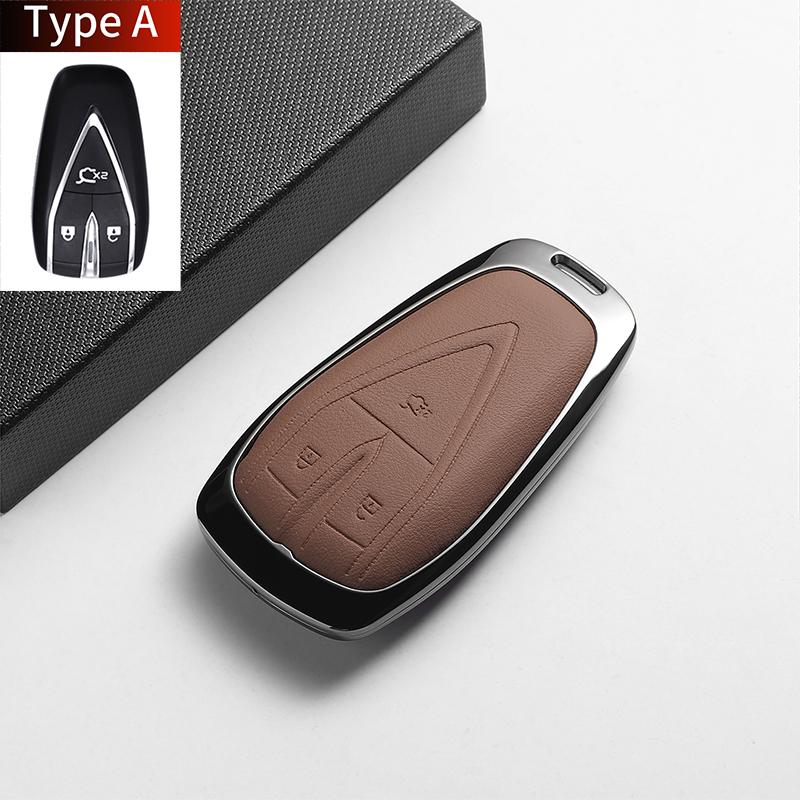 For Changan DEEPAL UNIT UNIK CS35PLUS CS55 PLUS CS75 PLUS Oshan X7 X5 Leather Metal Car Key Case Cover Fob Key Protection Shell