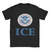 Immigration and Customs EnforceUnisext ICE Unisexs T Shirt Vintage Tees Short Sleeve Crewneck TShirt Pure Cotton Clothes
