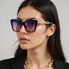 Sunglasses For Women Fashionable Unique Frame Golden Chain Sunglasses Exquisite Temple Frames Retro Frame Women Glasses