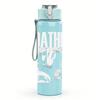 1PC Faint line abstract sketch print 750ml colorful plastic sports water bottle leakproof pop up lid with straw for outdoor work home use