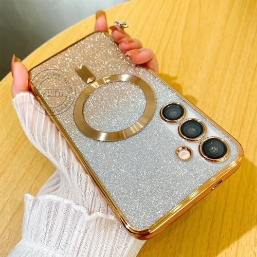 Glitter Cover For Samsung Galaxy S24FE S23FE S21FE S20FE S25 S24 S23 S22 S21 S20 Plus FE Case Note20 Ultra Plat Wireless MagSafe