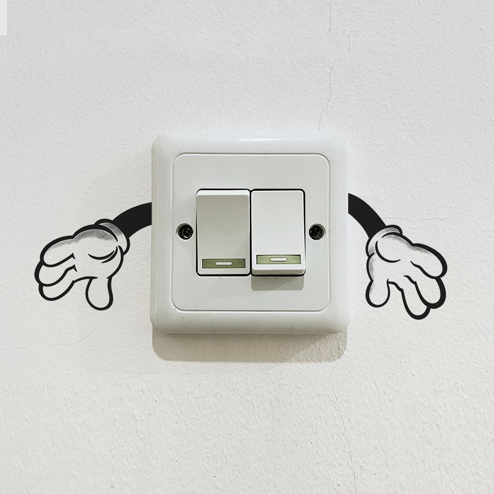 Kreative und einfache Arm-Wandschalter-Dekoraufkleber für das Wohnzimmer und Arbeitszimmer