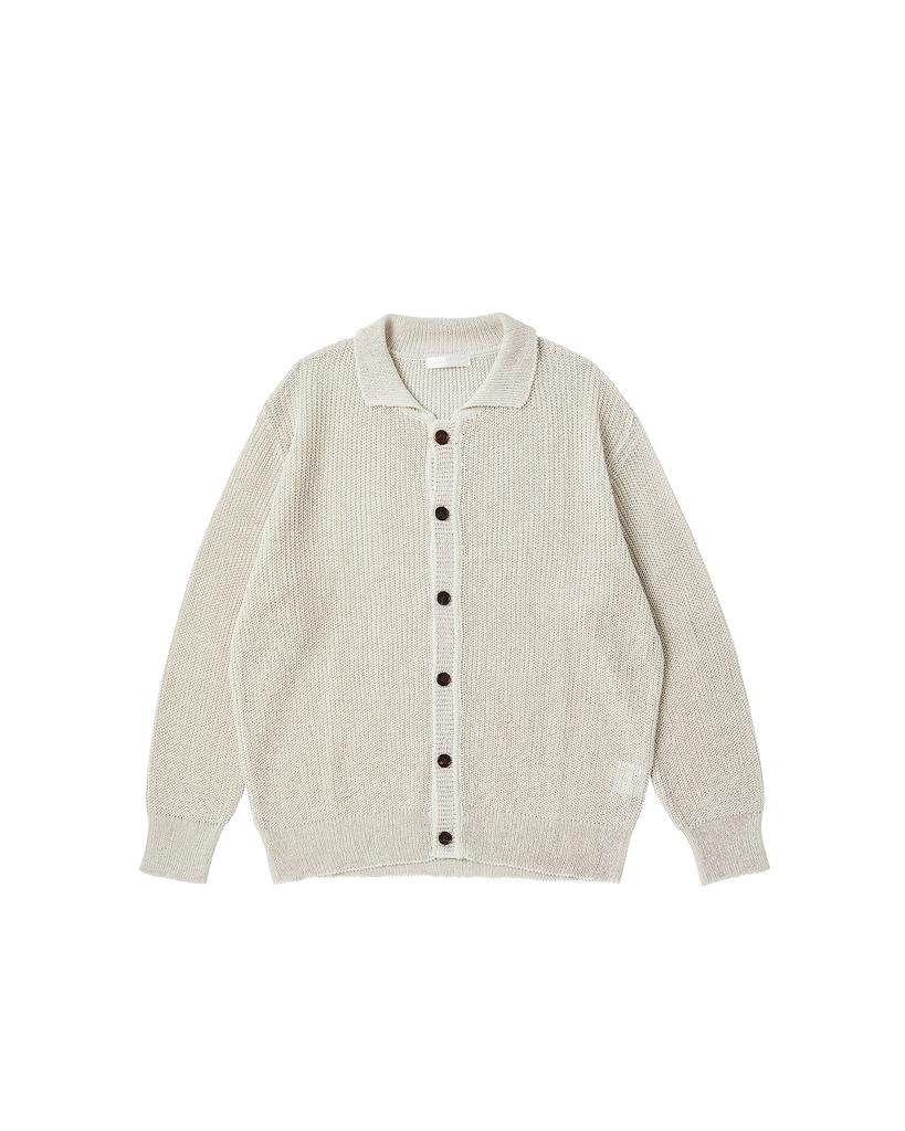 WORTHWHILE MOVEMENT Paper Collar Cardigan (Light Beige)
