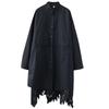 Tannt Women Shirt Asymmetry Lace Patchwork Long Oversize Blouse Tops Irregular Hollow Out Black White Shirt Women