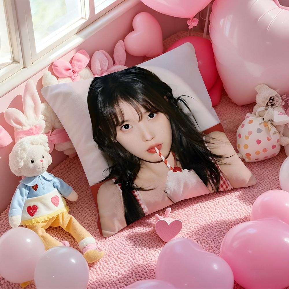 Lee Ji Eun IU Cushion Cover Pattern Printed Pillowcase for Living Room Sofa Cushion Cover & Bedroom Decor