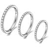 F136 Zirconia Inlaid Titanium Septum Nose Ring & G23 Titanium Ear Cartilage Stud