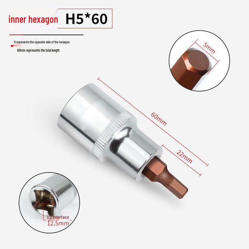 Hexagonal Press-Fit Socket Head Air Gun Tool Set, 1/2H, Extra Hard S2 Alloy Steel, Electric-Pneumatic.