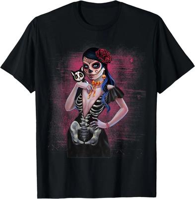 Día De Los Muertos La Catrina Day of the Dead Sugar Skull T-Shirt