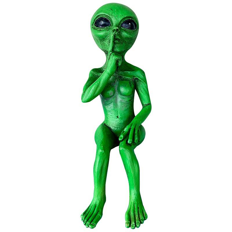 Alien Resin Statue Ornament Alien Garden Sculptures & Statues Yard Best Art Decor For Indoor Outdoor Home Or Office Collectible