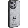 Karl Lagerfeld KLHCP15XGCNPSG iPhone 15 Pro Max 6.7" silver/silver hardcase Fixed Glitter Choupette Logo Metal Pin