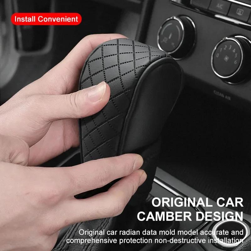 Car Shift Handle Cover Fashion PU Leather Handle Cover Grip Non-Slip Protective Covers For TRD Toyota camry chr corolla rav4