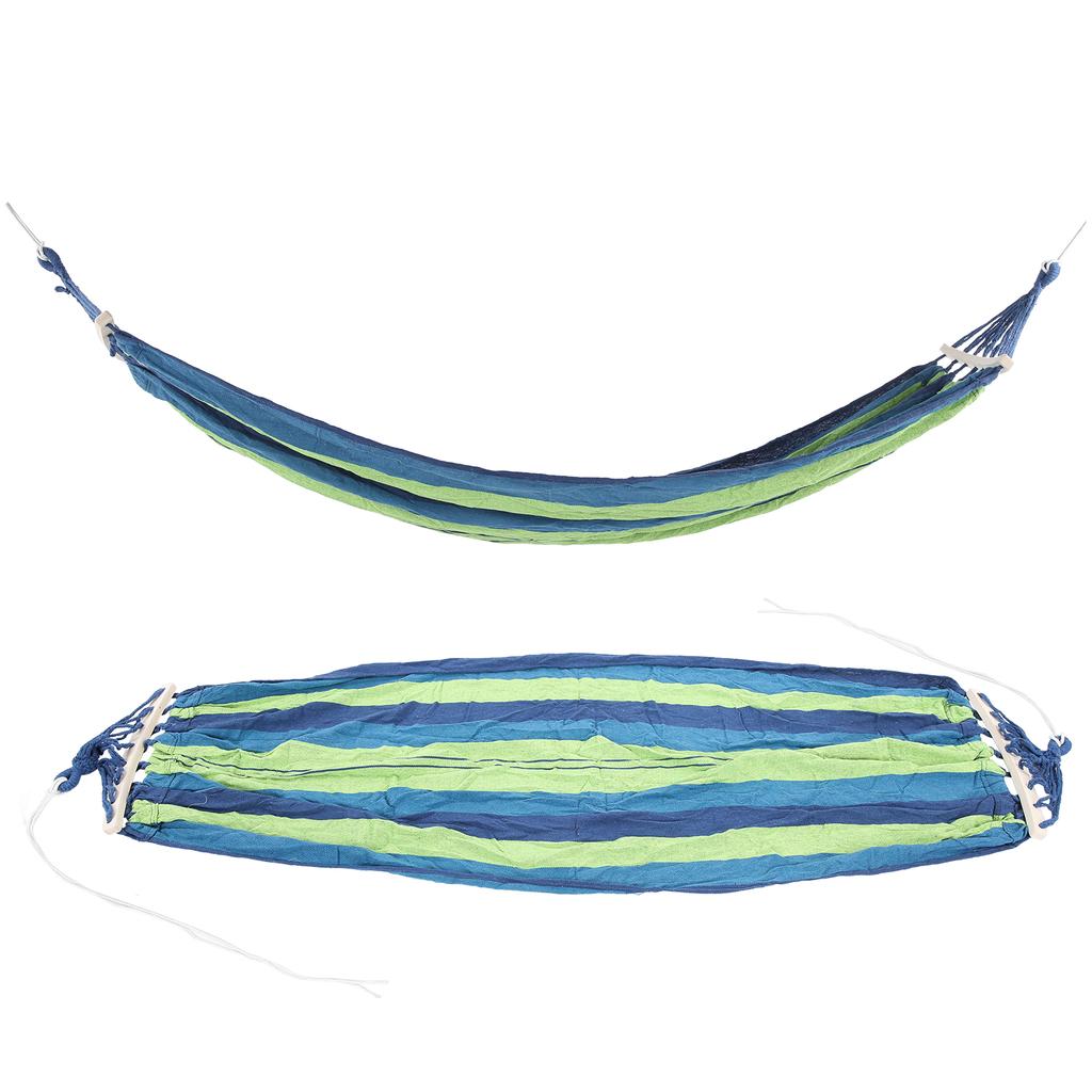 Lightweight Camping Hammock Portable Outdoor Travel Hammock with Hardwood Spreader BarBlue with Color Stripe