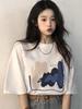 Women's Hong Kong Style Oversized Summer T-Shirt - Plus Size, Loose Fit, Short Sleeve