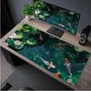 Japanese Desk Mat Black  White Mouse Pad Koi Fish Japan Art Seal Yinyang Fish Large XL Gaming Deskmat Rubber Mousepad X
