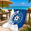 Soccer Club Emblem Design Printed Microfiber Beach Towel, Soft And Absorbent, Quick-Dry, Ideal for Summer Travel, Beach Essential, Swimming Pool