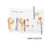 Versatile 18K Titanium Steel Earrings Set with Cross, Heart, and Butterfly Pendants