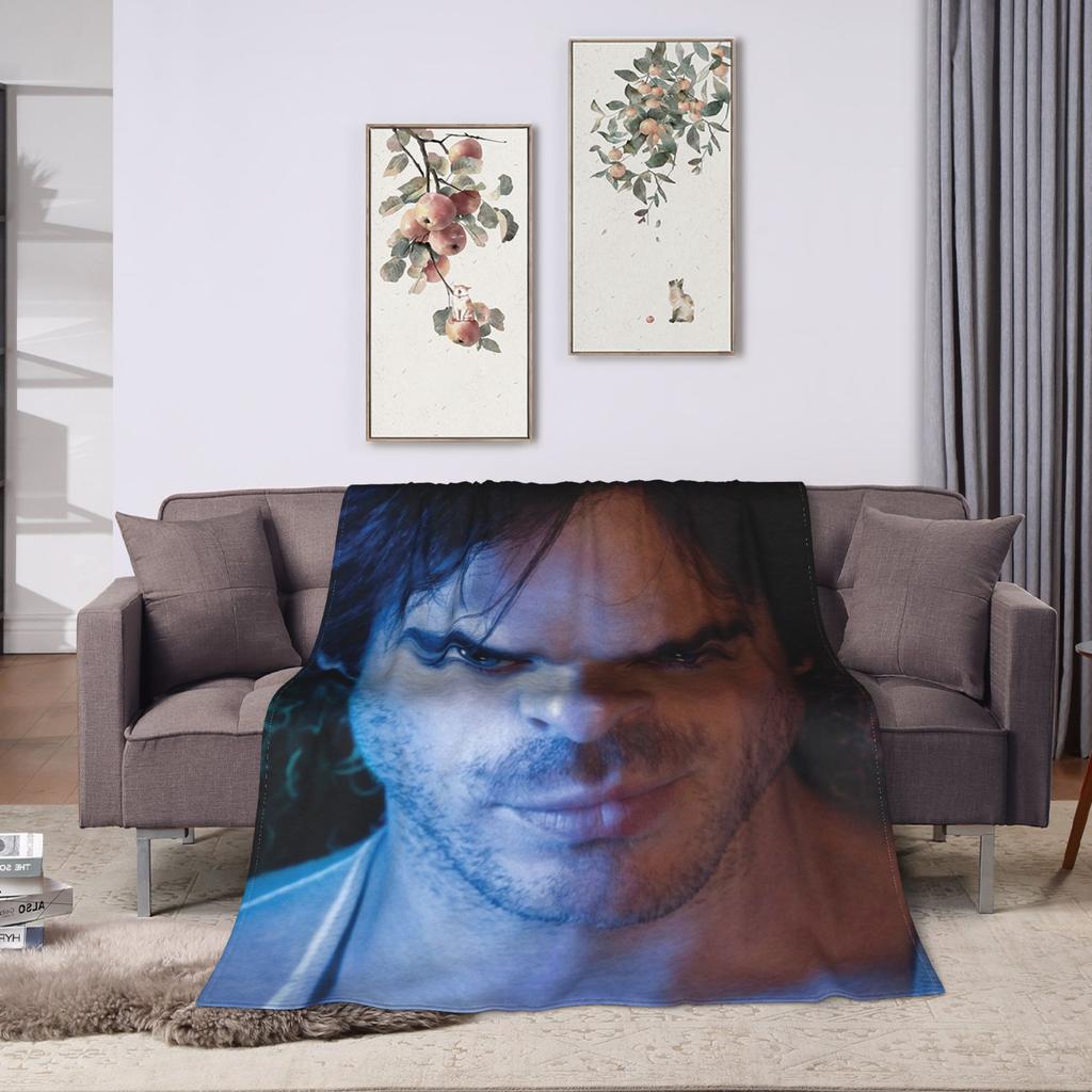 Ian Somerhalder Blankets Fleece Autumn/Winter Damon Salvatore Cat Multi-function Warm Throw Blanket for Bed Car Bedspreads