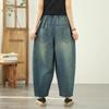 Plus size tenké Vintage s vysokým pasem ležérní volné Dámské letní podzimní džíny denim Harémové kalhoty