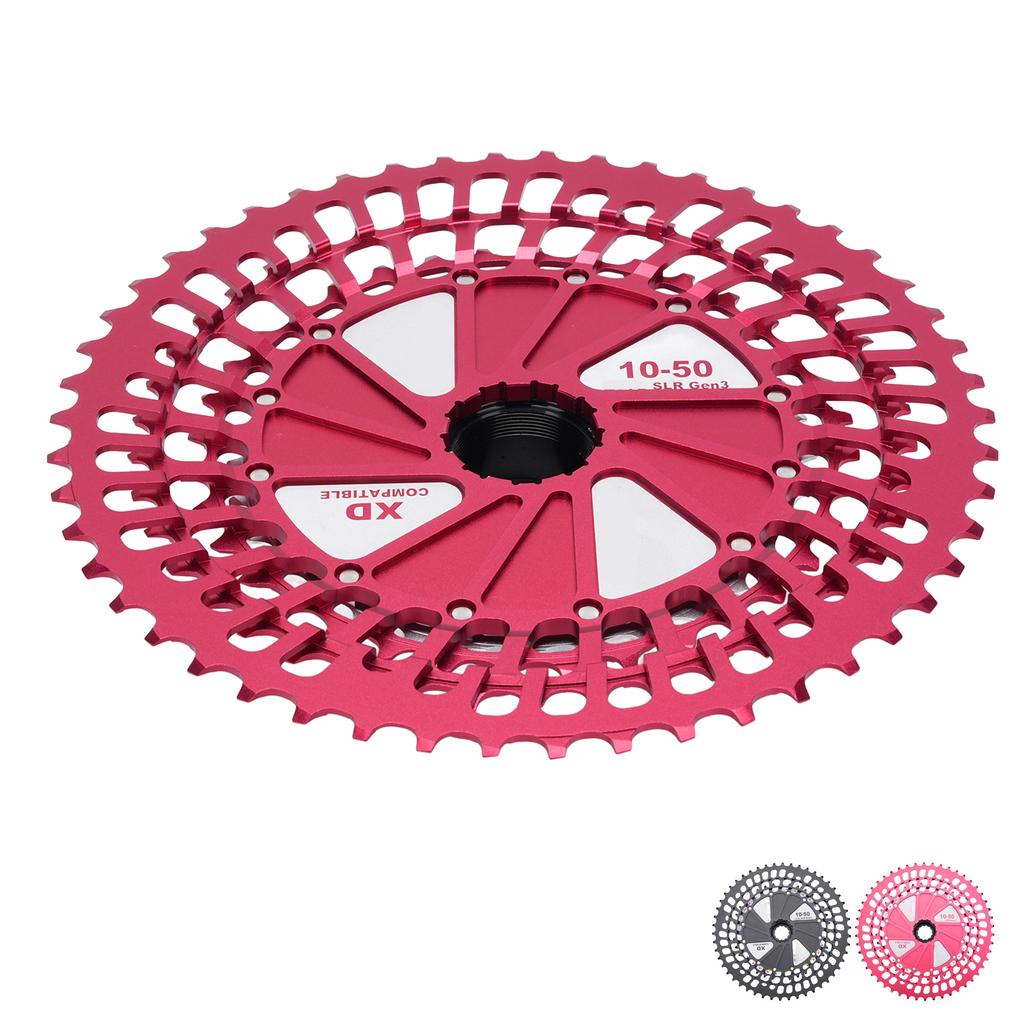 Bike Cassette Ultra Light 10 to 50T 12 Speed CNC Hollow Bicycle Cassette Flywheel Replacement for XD