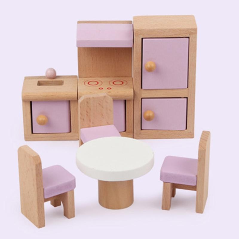 22pcs Safe Miniature Furniture for Childrens Dollhouses Creative Play Indoor Activity Ages 3 Years Old