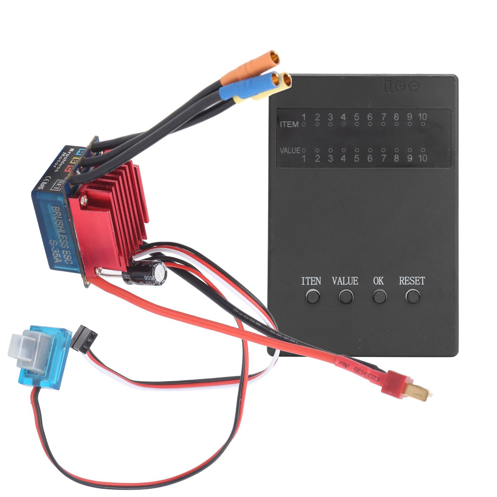 

Картка програмування безколекторного регулятора швидкості 35A Електричний комплект регулятора швидкості Підходить для радіокерованої машини 1/14 1/16