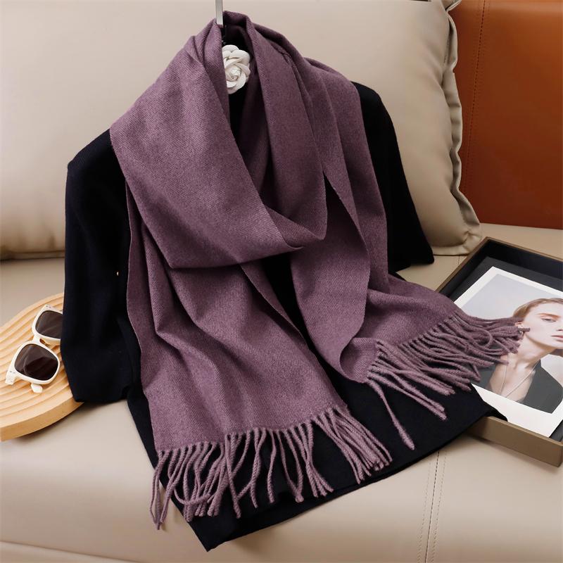 New Winer Warm Cashmere Scarf for Women Fashion Solid Thick Blanket Pashmina Shawl Wrap Female Bufanda Echarpe Foulard