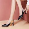 Fashion Temperament Pointed Toe High Heels 2024 Summer New Soft Sheepskin Shallow Mouth Bow Word with Stiletto Sandals Women